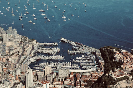 Aerial view of the Monaco Yacht Show held Sept. 27-30 at Port Hercule in Monaco. Image credit: Monaco Yacht Show