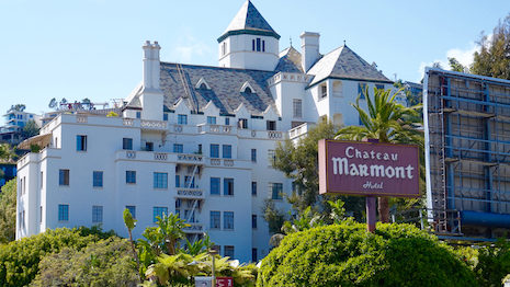 Los Angeles' exclusive Chateau Marmont Hotel on the famous Sunset Strip is a celebrity favorite. Image credit: Shutterstock