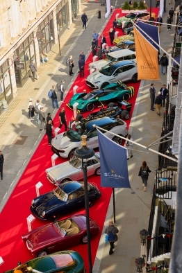 Visitors admire a row of cars at last year's Concours of Savile Row. Image credit: Matt Howell