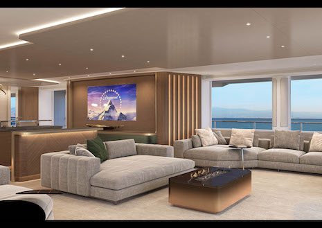 The SkyFall Lounge on Heesen's Project Ultra G superyacht. Image: Heesen