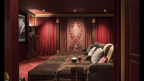 Timothy Corrigan-designed home theatre for client. Image: Timothy Corrigan
