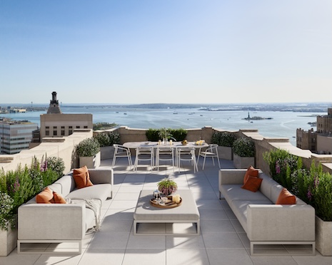 Terrace at One Wall Street in downtown New York. Image credit: One Wall Street